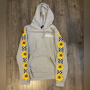 rue 21 “hustle” sunflower hoodie. Size M